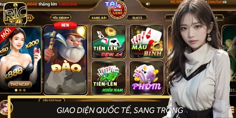 Có thể thấy rằng, rất ít địa chỉ sở hữu giao diện quốc tế như RICWIN