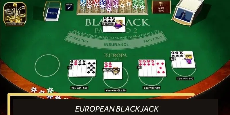 Phiên bản European Blackjack được nhiều bet thủ yêu thích